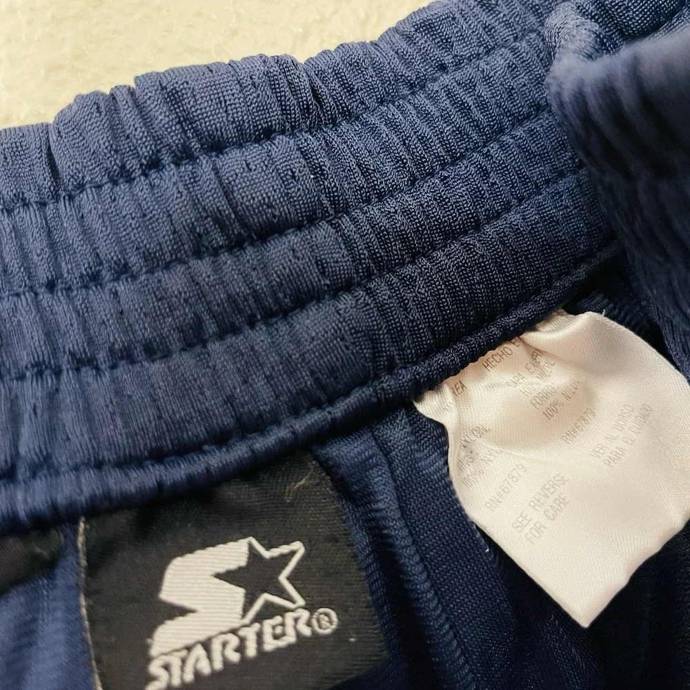 Vintage Starter Snap Button Track‎ Pants Tear Away Glam Navy Red Size S - M